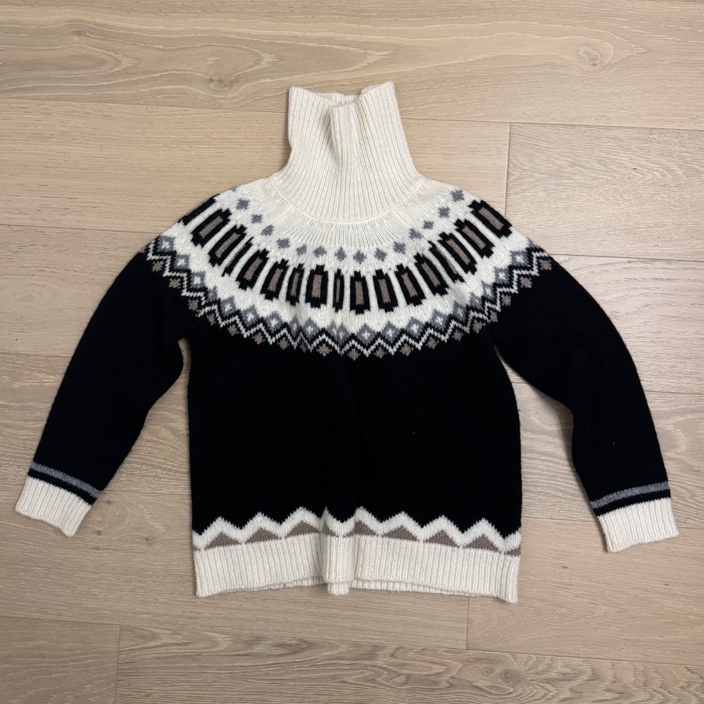 Charcoal and Cream Fair Isle Cardiff Sweater